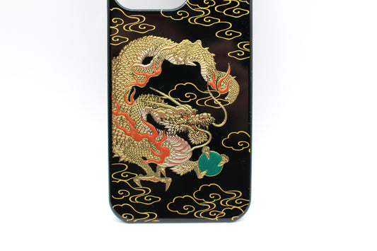 iPhone 17 / 17 Pro / 17 Pro Max Case Japanese Lacquerware – Unryu Cloud Dragon Pattern, Handcrafted Urushi Phone Case, Made in Japan