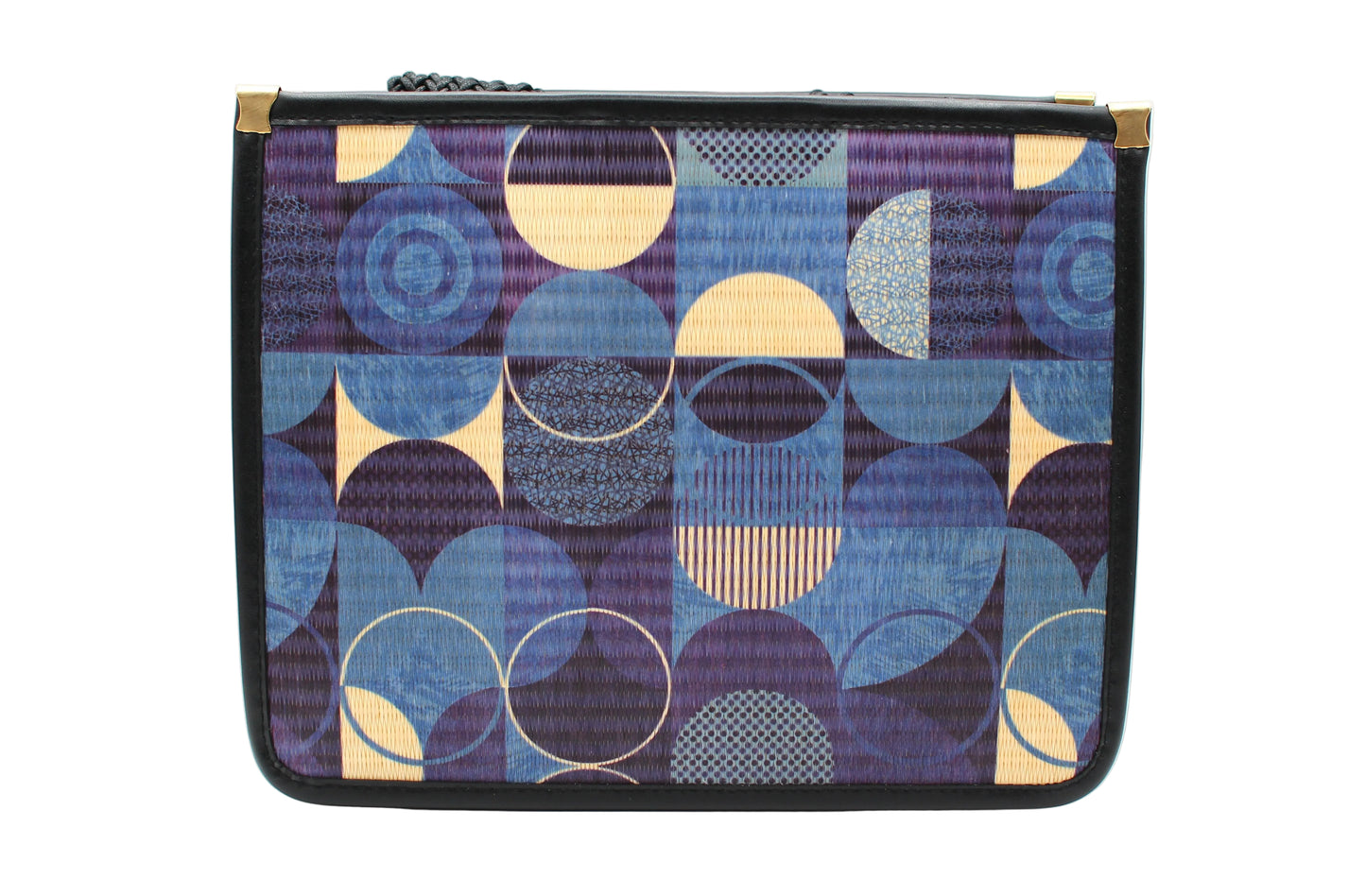 Kyoto Tatami Tote Bag – Traditional Japanese Craft, Retro Modern Style, Blue Gray