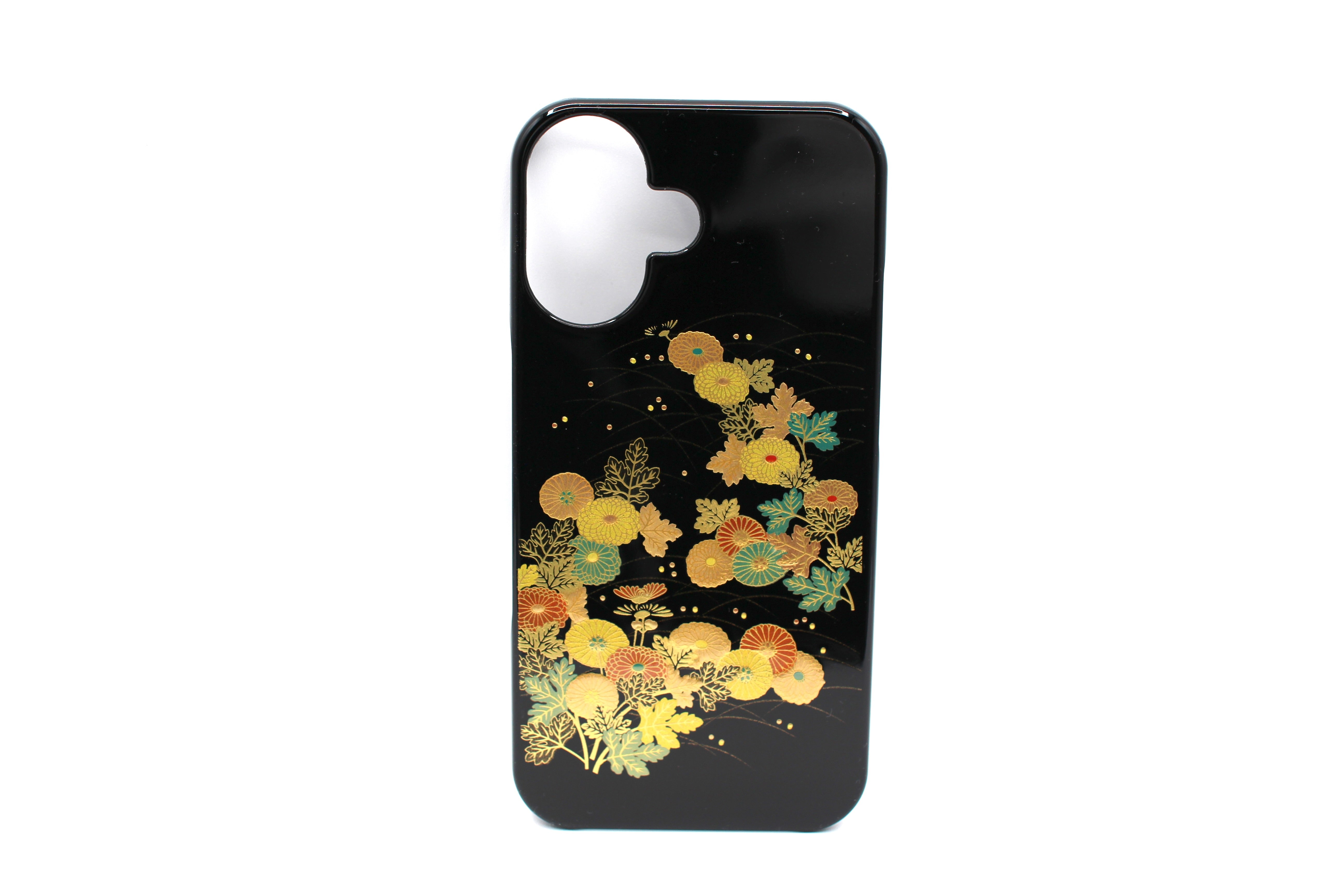 Japanese Lacquerware iPhone 16 Case – Kogiku Small Chrysanthemum
