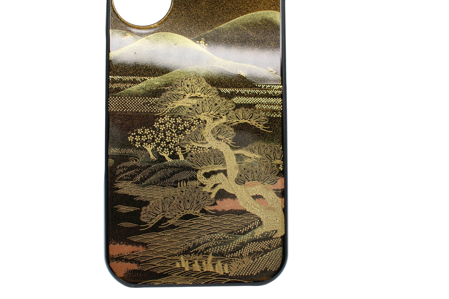 Japanese Urushi Lacquerware iPhone 16 Case – Handcrafted Sansui Landscape Phone Cover